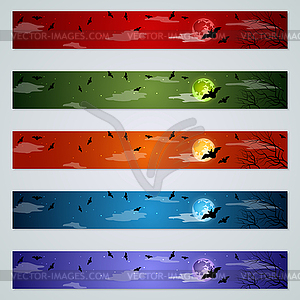 Halloween colorful banners vector set - vector image