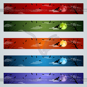 Halloween colorful banners vector set - vector clipart