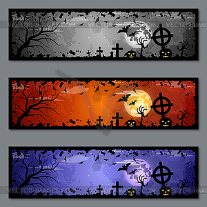 Halloween colorful banners vector set - vector clipart