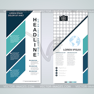 Modern roll-up business banners vector design template - vector image