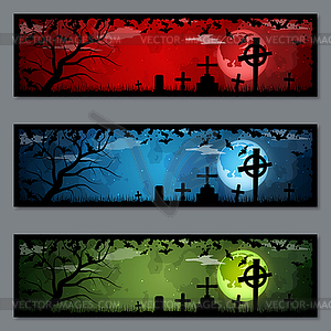Halloween colorful banners vector templates collection - vector image