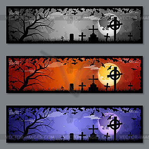 Halloween colorful banners vector templates collection - vector clipart