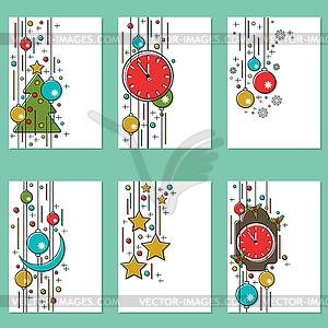 Christmas and New Year flyers templates vector collecti - vector clipart