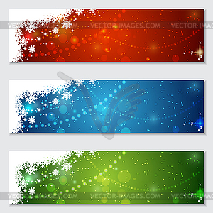Christmas and New Year colorful vector banners - vector image