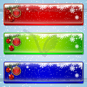 Christmas and New Year colorful vector banners - vector clipart