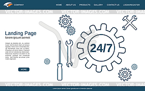 Website landing page design template - vector image