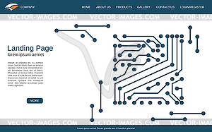 Website landing page vector template - vector clip art