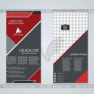 Modern roll-up business banners vector template - vector clipart