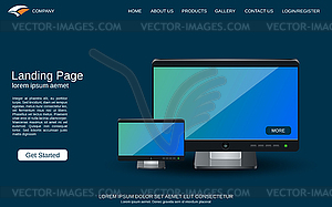 Website landing page design template - vector clip art