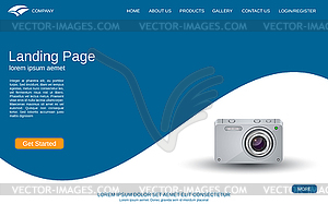 Website landing page vector template - vector image