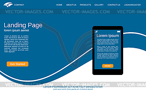 Website landing page vector template - vector image