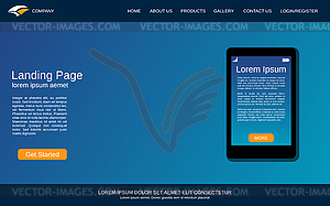 Website landing page vector template - vector clip art