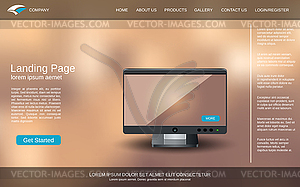 Website landing page design template - vector image