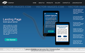 Website landing page vector template - vector clipart