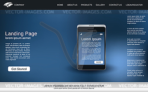 Website landing page vector template - vector clip art