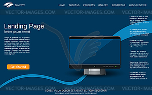 Website landing page design template - vector clipart