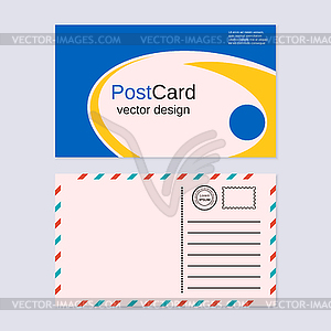 Abstract geometric style postcard vector template - vector image