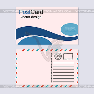 Abstract geometric style postcard vector template - vector clipart