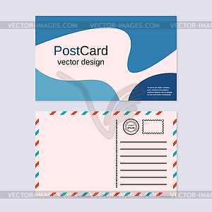 Abstract geometric style postcard vector template - vector clip art