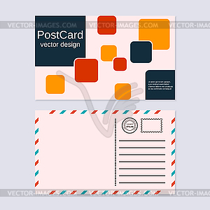 Abstract geometric style postcard vector template - vector clip art