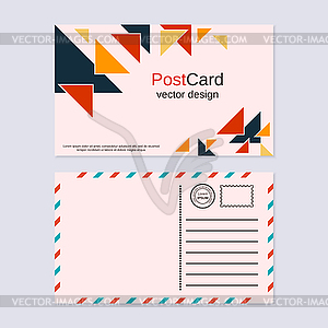 Abstract geometric style postcard vector template - vector clipart / vector image