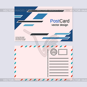 Abstract geometric style postcard vector template - vector clipart