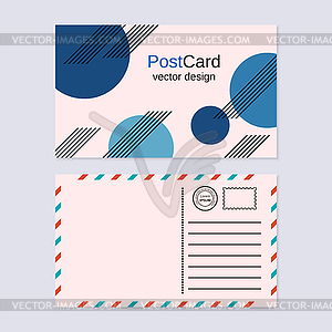 Abstract geometric style postcard vector template - color vector clipart