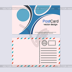 Abstract geometric style postcard vector template - vector clipart / vector image