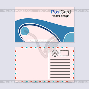 Abstract geometric style postcard vector template - vector image