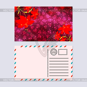 Valentine's day postcard vector design template - vector image