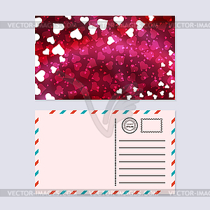Valentine's day postcard vector design template - vector clip art