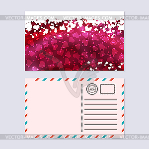 Шаблон дизайна вектор открытки день Святого Валентина - клипарт Royalty-Free