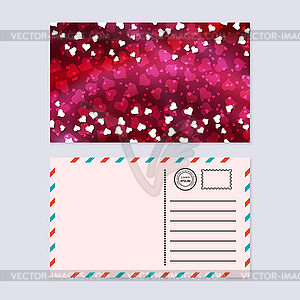 Valentine's day postcard vector design template - vector image