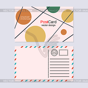 Abstract geometric style postcard vector template - vector clip art