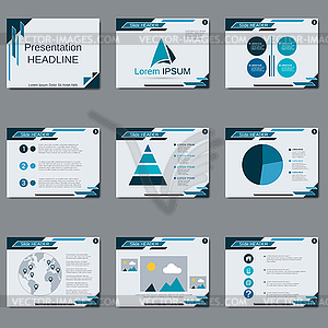 Professional business presentation vector template - color vector clipart