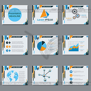 Professional business presentation vector template - vector clip art