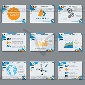 Professional business presentation vector template - vector clip art