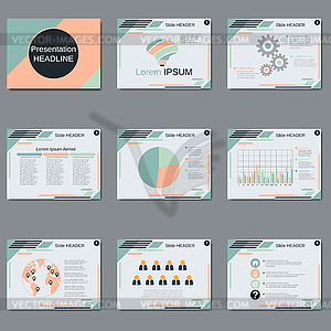 Professional business presentation vector template - vector image