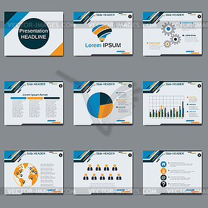 Professional business presentation vector template - vector clipart