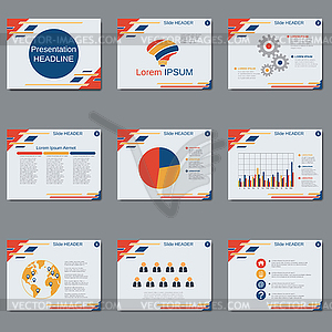 Professional business presentation vector template - color vector clipart