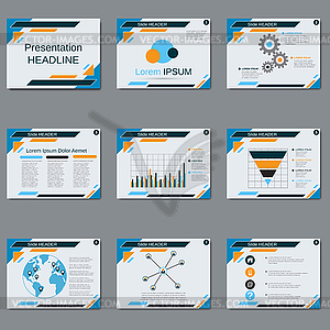 Professional business presentation vector template - vector clipart