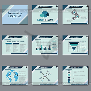 Professional business presentation vector template - vector clip art