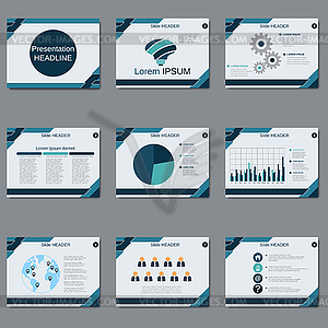 Professional business presentation vector template - vector clipart