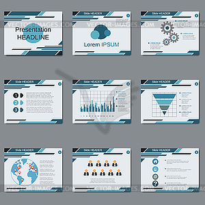 Professional business presentation vector template - vector clipart