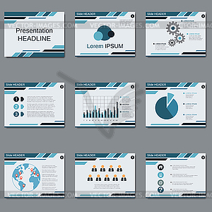 Professional business presentation vector template - vector clip art