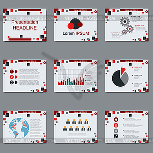 Professional business presentation vector template - vector image