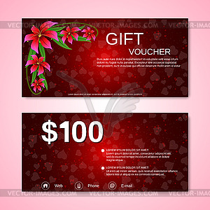 Valentine's Day gift voucher vector design template - vector clip art