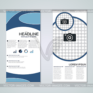 Modern roll-up banner vector design template - vector image