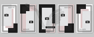 Trendy social network stories editable vector templates - vector clipart