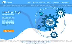 Website landing page vector template - vector clipart